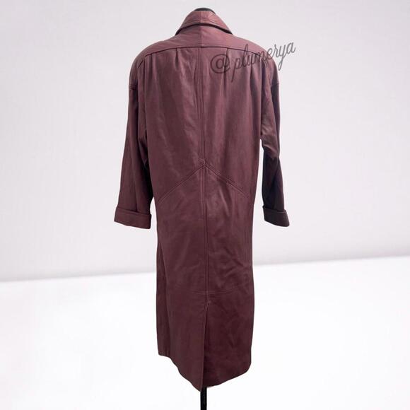 Vintage Jacqueline Ferrar Genuine Leather Trenchcoat Size M - Picture 2 of 9